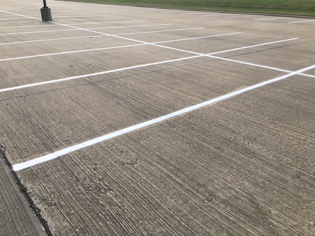 parking lot striping on concrete